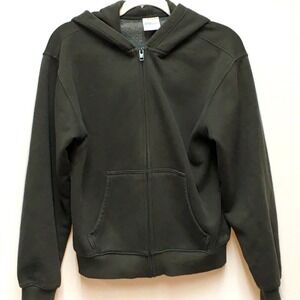 TNA Cozy Fleece Full Zip Hoodie Small Olive Green Athleisure Loungewear Basic